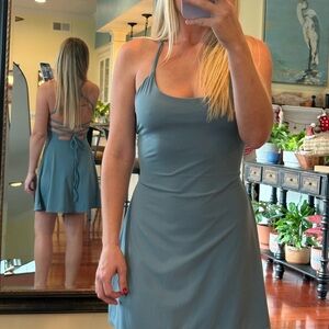 Blue Strappy Back Dress
